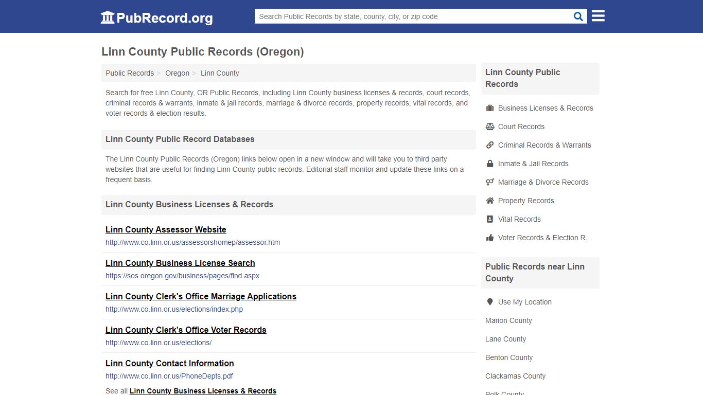 Free Linn County Public Records (Oregon Public Records)